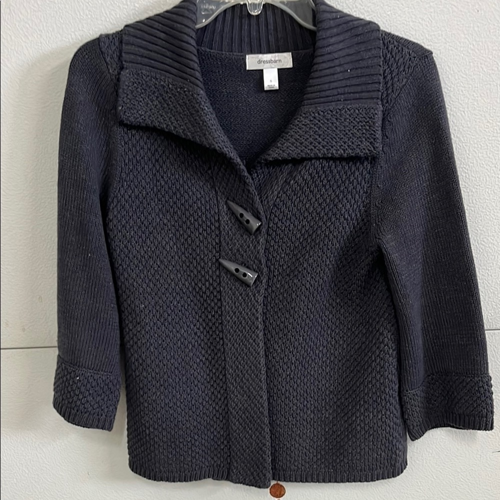 Dress Barn Navy Textured Knit Blazer